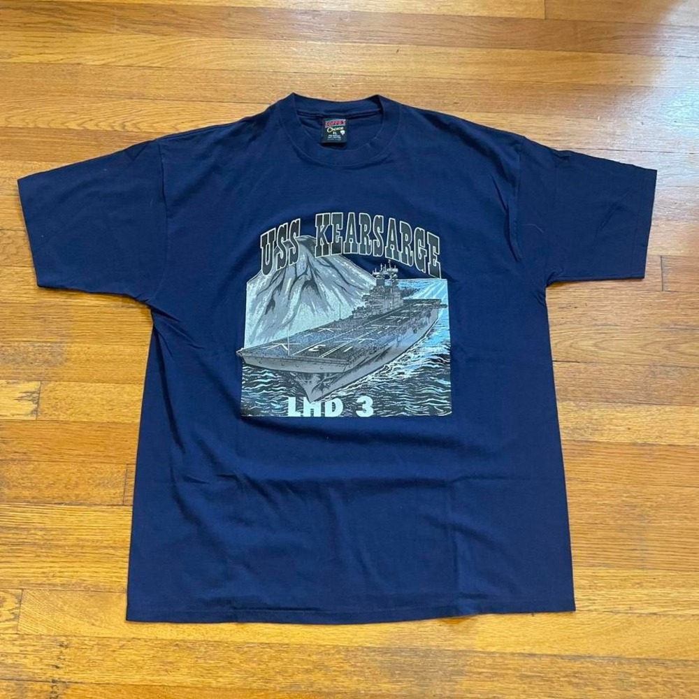VTG 90s Soffe USS Kearsarge aircraft‎ carrier military fleet ship tshirt XL USA